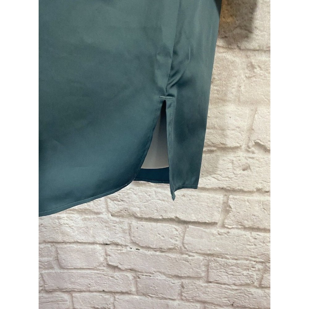 NEW CHICOS Wrinkle Resistant Tunic Top Locklyn Shirt 0 (S) Blue Roll Tab 9537 - Picture 4 of 9